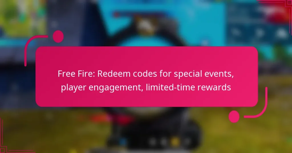 Free Fire: Redeem codes for special events, player engagement, limited-time rewards
