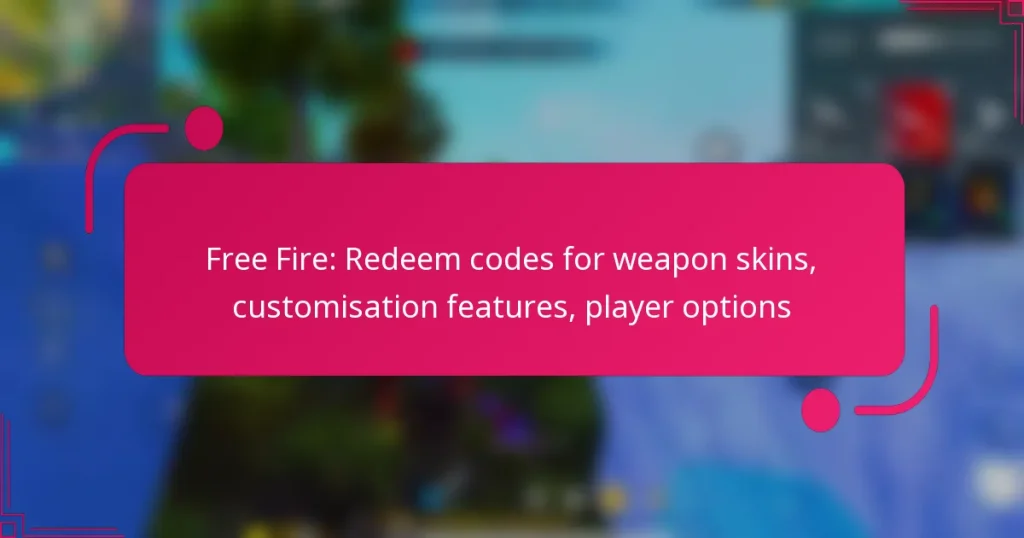 Free Fire: Redeem codes for weapon skins, customisation features, player options