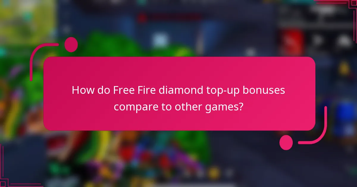 How do Free Fire diamond top-up bonuses compare to other games?