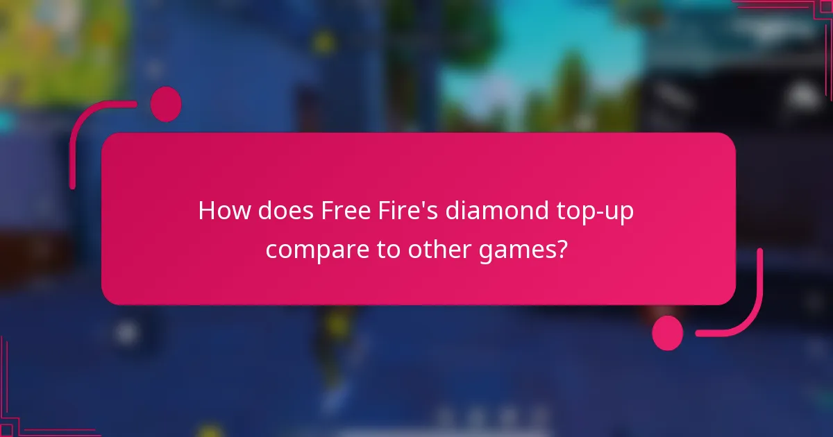 How does Free Fire's diamond top-up compare to other games?