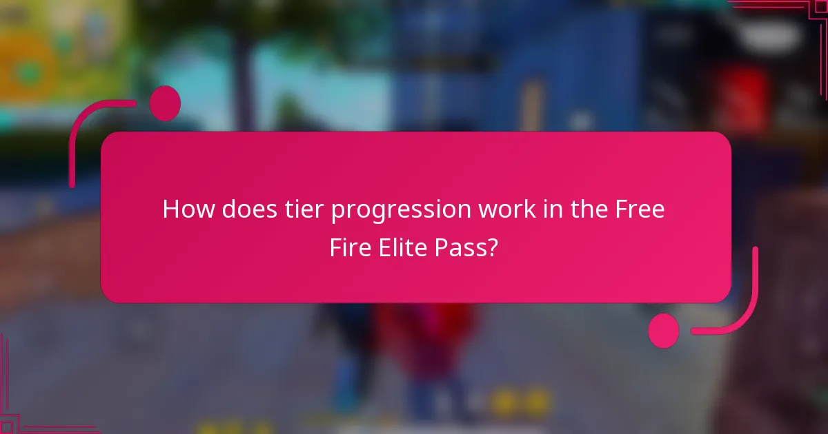 How does tier progression work in the Free Fire Elite Pass?