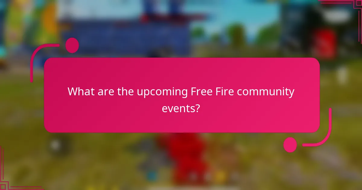 What are the upcoming Free Fire community events?