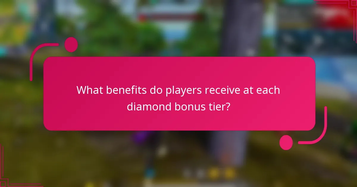 What benefits do players receive at each diamond bonus tier?